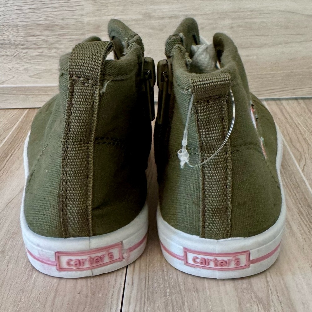 💚 Carter’s - Toddler Girls’ Green High-Top Sneakers - size 9 (NWT) - Picture 4 of 12